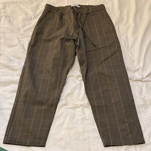 Men's Tan Plaid Chino Pants